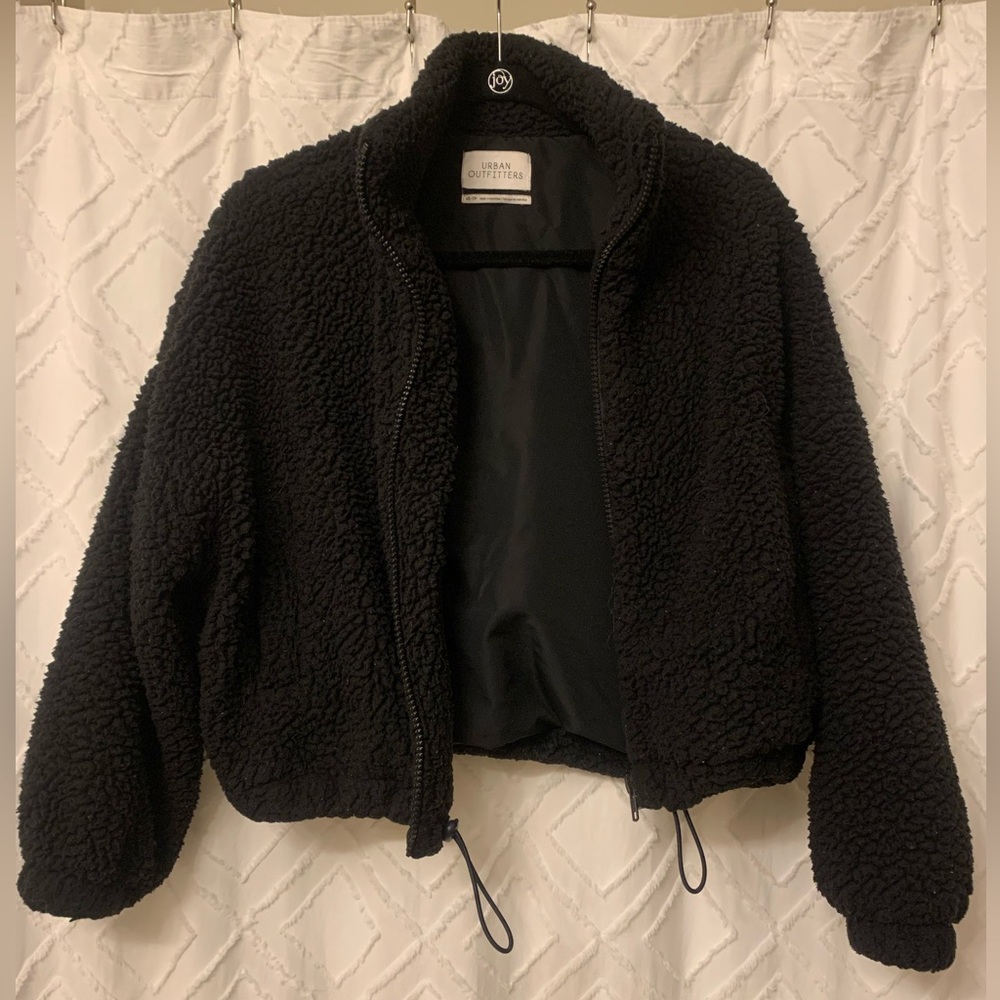 Urban Outfitters Women’s Sherpa/Teddy Jacket, Black, Size XS
